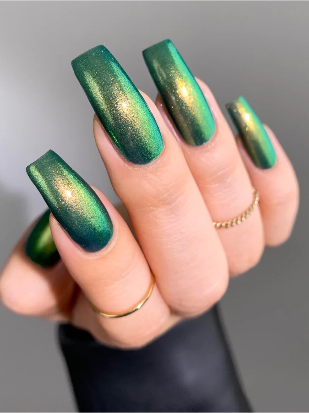Mooncat alien invasion green gold multichrome nail polish dearly departed
